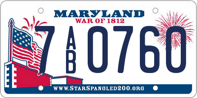 MD license plate 7AB0760