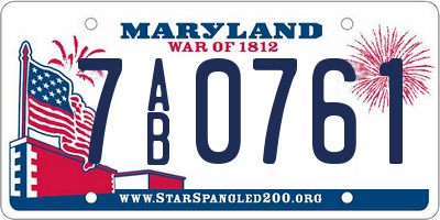 MD license plate 7AB0761