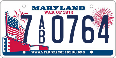 MD license plate 7AB0764