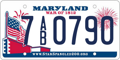 MD license plate 7AB0790