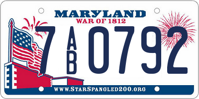 MD license plate 7AB0792