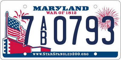 MD license plate 7AB0793