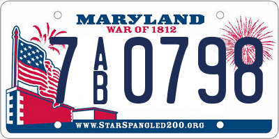 MD license plate 7AB0798