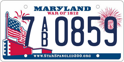 MD license plate 7AB0859