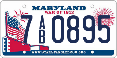 MD license plate 7AB0895