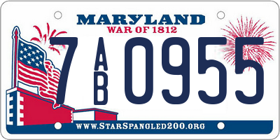 MD license plate 7AB0955
