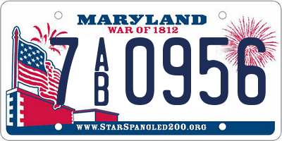 MD license plate 7AB0956