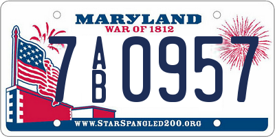 MD license plate 7AB0957