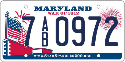 MD license plate 7AB0972