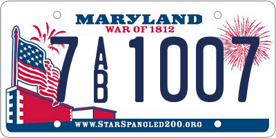 MD license plate 7AB1007
