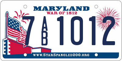 MD license plate 7AB1012