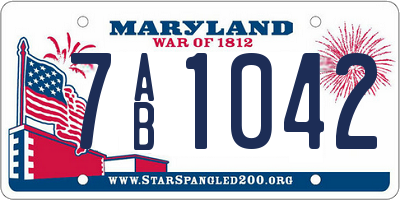 MD license plate 7AB1042