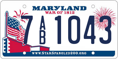 MD license plate 7AB1043