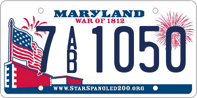 MD license plate 7AB1050