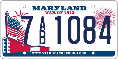 MD license plate 7AB1084