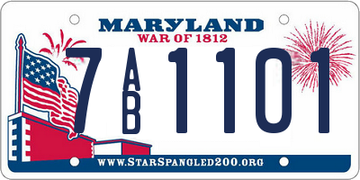 MD license plate 7AB1101