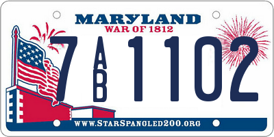 MD license plate 7AB1102