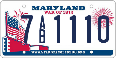 MD license plate 7AB1110