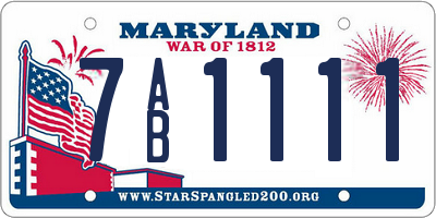 MD license plate 7AB1111