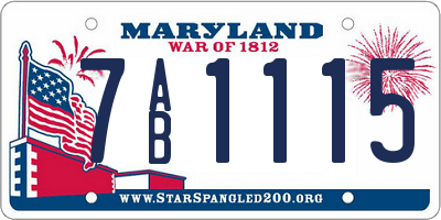 MD license plate 7AB1115