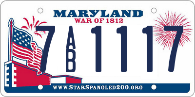 MD license plate 7AB1117