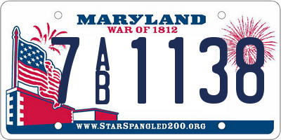 MD license plate 7AB1138