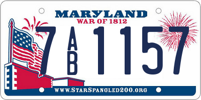 MD license plate 7AB1157