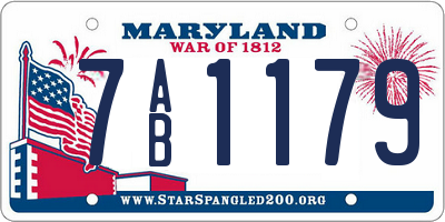 MD license plate 7AB1179