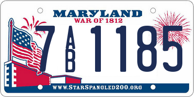 MD license plate 7AB1185