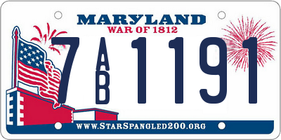 MD license plate 7AB1191
