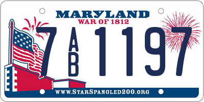 MD license plate 7AB1197