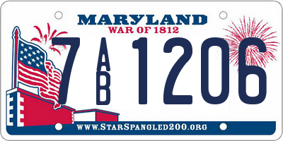 MD license plate 7AB1206