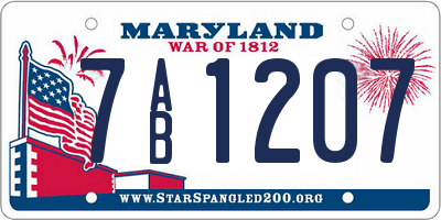 MD license plate 7AB1207