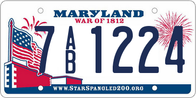 MD license plate 7AB1224
