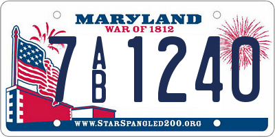 MD license plate 7AB1240