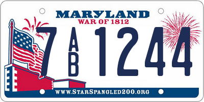 MD license plate 7AB1244