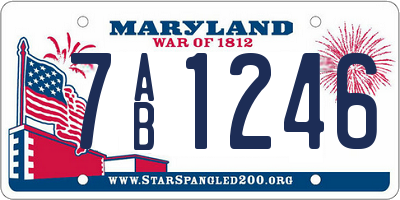 MD license plate 7AB1246