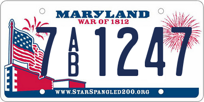 MD license plate 7AB1247