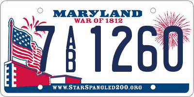 MD license plate 7AB1260