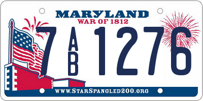 MD license plate 7AB1276