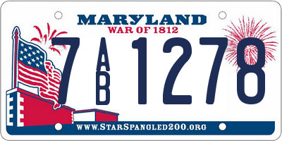MD license plate 7AB1278