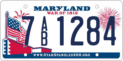 MD license plate 7AB1284