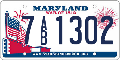 MD license plate 7AB1302
