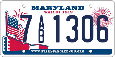 MD license plate 7AB1306