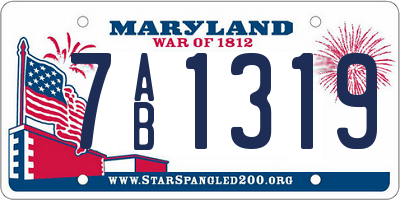 MD license plate 7AB1319