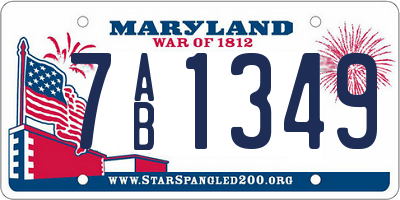 MD license plate 7AB1349