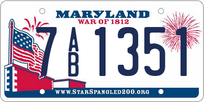 MD license plate 7AB1351