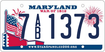 MD license plate 7AB1373