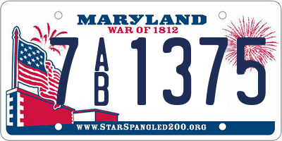 MD license plate 7AB1375