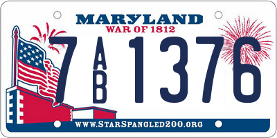 MD license plate 7AB1376